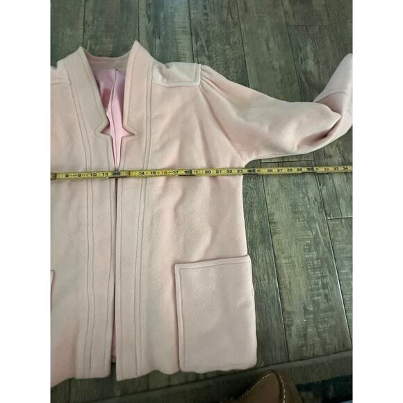Vintage Jaywein New York Pink Long Sleeve Wool Blend Open Front Coat union made - Picture 10 of 12